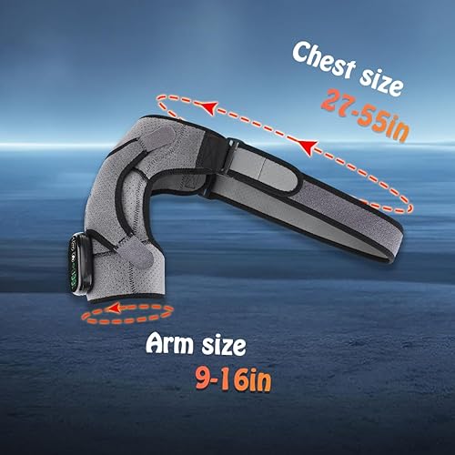 Miniatura 5 de Almohadilla térmica de hombro inalámbrica para hombres y mujeres, envoltura térmica para el hombro con 3 vibraciones, masajeador de hombro, alivio