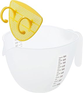 Veiai Mixing Bowl with Handle- 33.81Oz, Egg Batter Bowl with Filter Plastic Measuring Cup Kitchen Supplies for Cooking and...