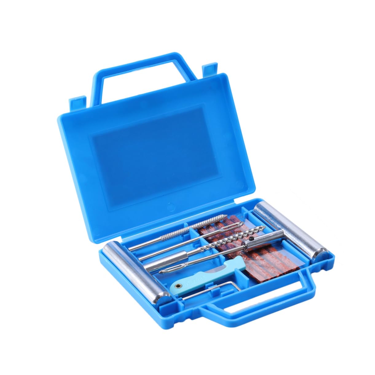 BRIGHTFUFU 11Pcs Heavy Duty Tire Repair Kit for Cars Motorcycles Durable Tyre Patch Tools Easy to Use Suitable for Various Vehicles Includes Spiral Design for Efficient Debris Cleaning