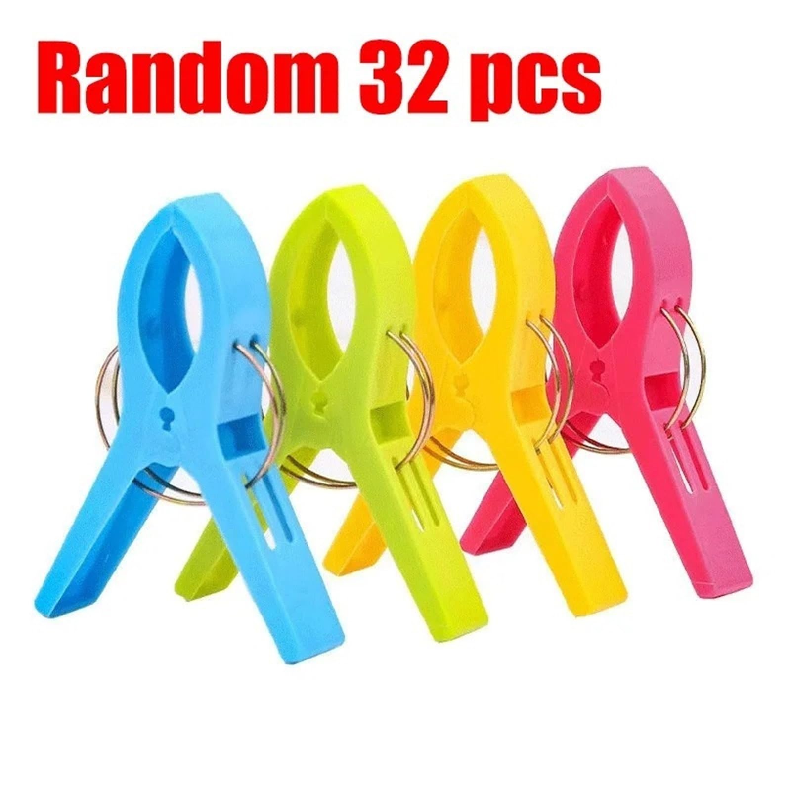Pinzas De Plástico para La Ropa 4-40 Uds. Clips for Toallas de Playa, Clavijas de edredón de plástico for Ropa de lavandería, Herramientas de organización del baño del hogar(Random 32 pcs)