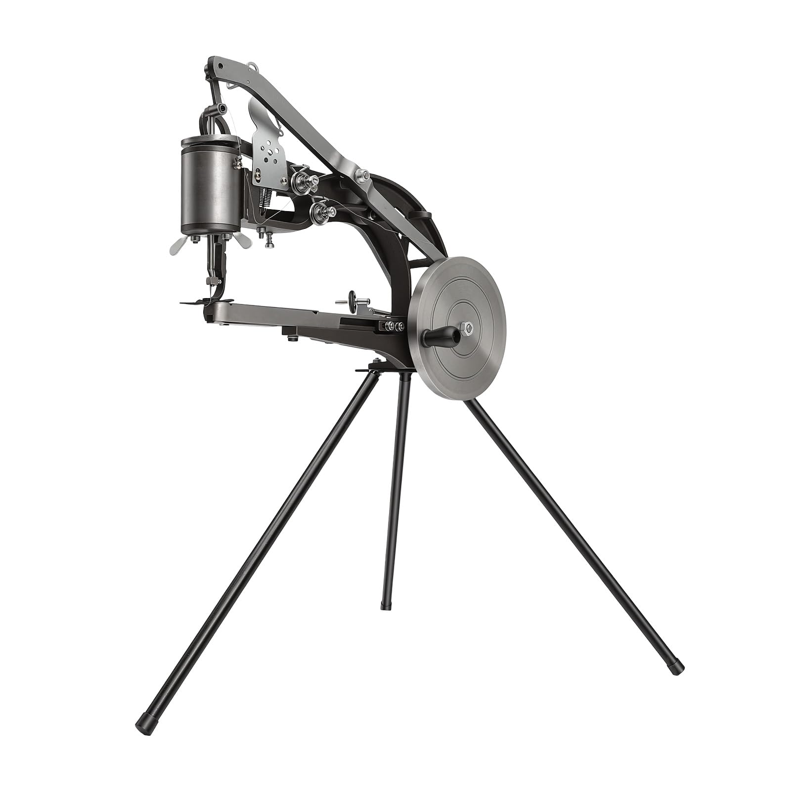 Macchina da cucire manuale in pelle, 6 mm, 3-5 mm, per riparazione di scarpe, macchina da cucire a mano con manovella regolabile a 360°, cavalletto a treppiede, 8,2 kg max. 6 mm, per officina e