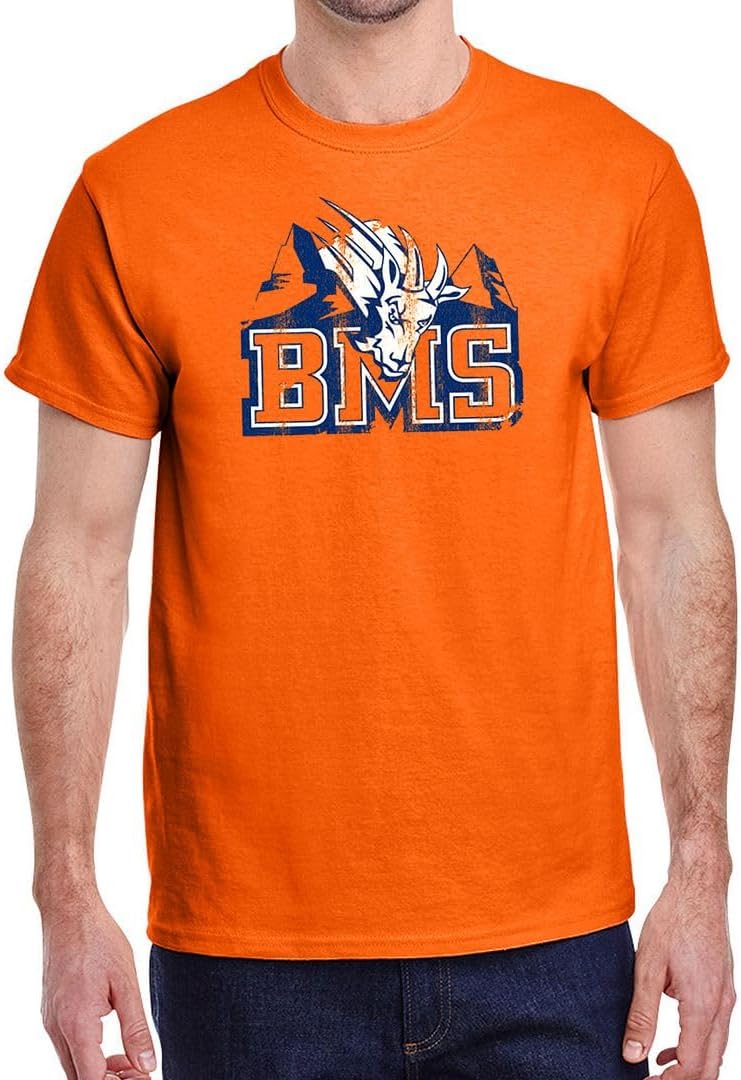 DIRTYRAGZ Men's Blue Mountain BMS State Goats Football T Shirt