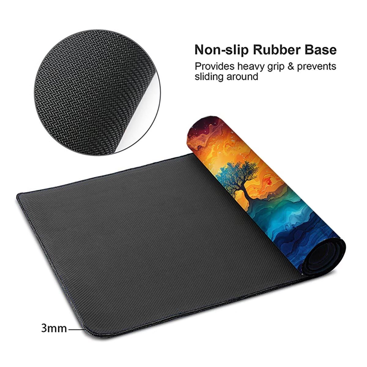 Tappetino per Mouse Gaming XXL 1200x600x3mm– Ufficio Mousepad Grande – Migliora la Velocità e la Precisione Tenuta Stabile Sottomano per Ufficio e Casa Accessori Scrivania Fiori PjY14493 N-U