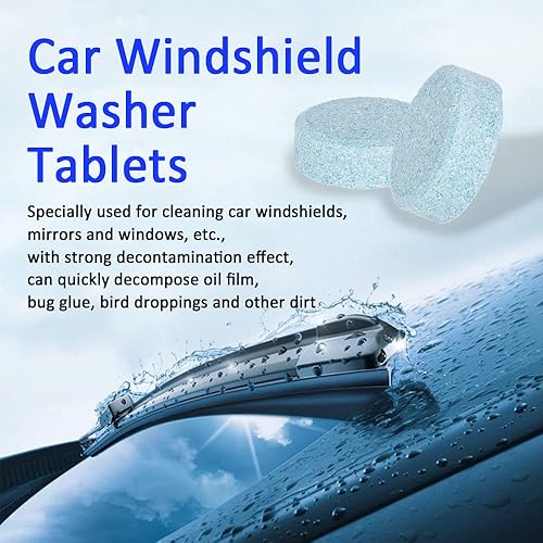 Miniatura 7 de ASUBHA 50 tabletas líquidas para limpiaparabrisas de automóvil, líquido para limpieza de parabrisas, concentrado de líquido para lavaparabrisas,