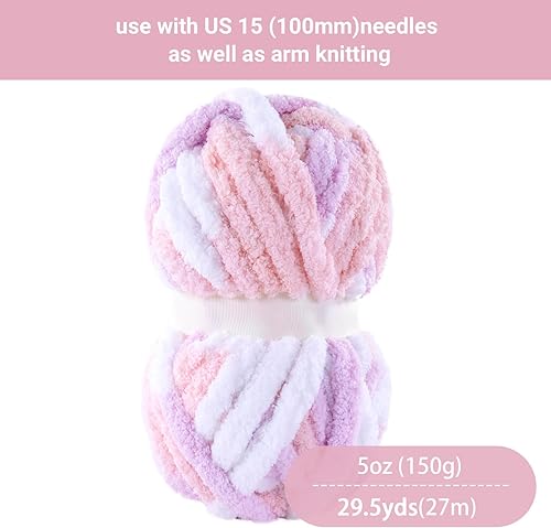 Vista 61 de HOMBYS Hilo de felpilla grueso verde salvia para tejer a mano, esponjoso, suave, jumbo, hilo súper voluminoso para manta gruesa, hilo para tejer