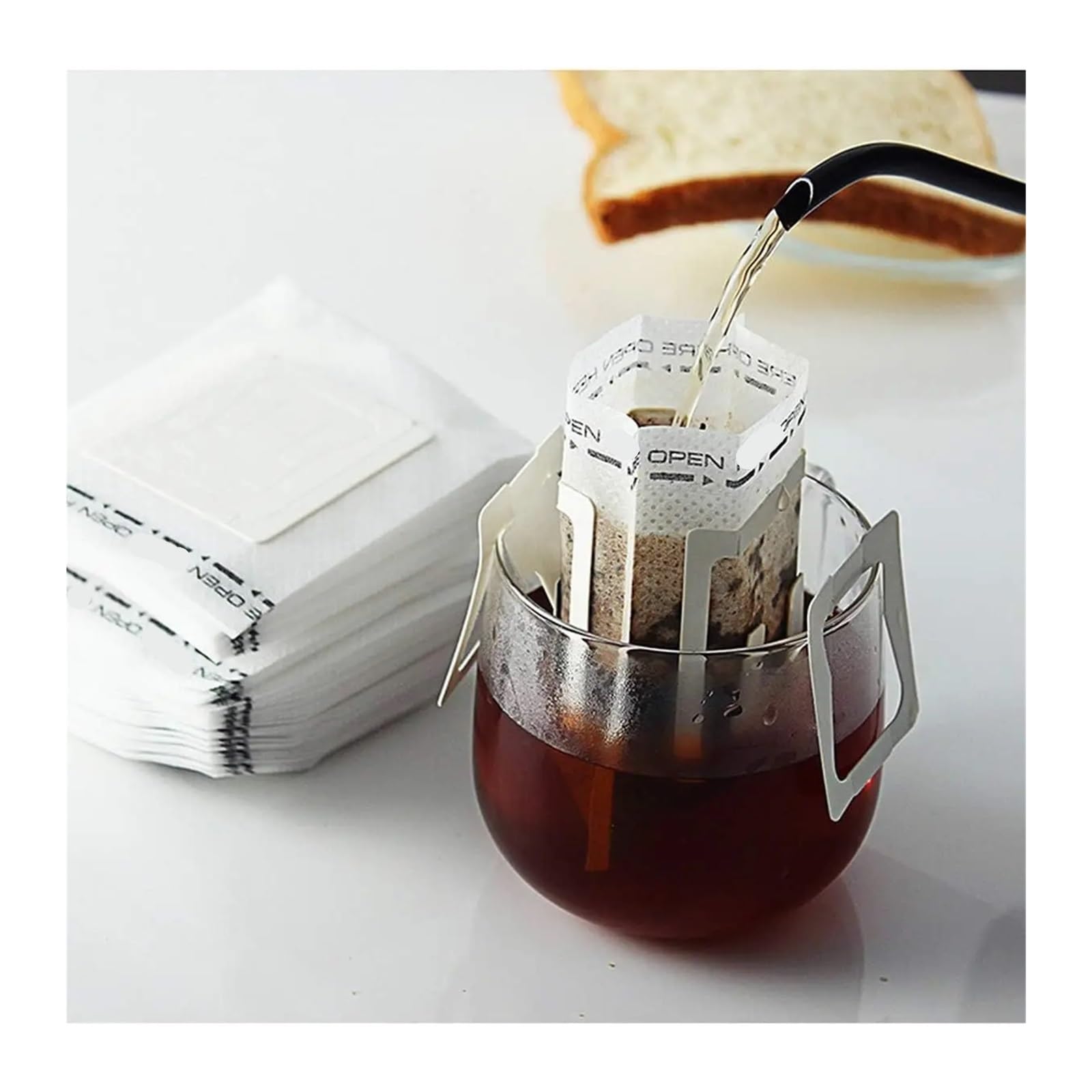 200 Stück Kaffeefilter-Papiertüten, Tragbar, Einweg-Kaffeefilter For Aufhängen(200pcs)