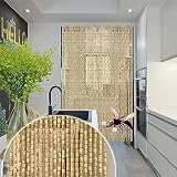 ZUXWUX Tenda con Perline, zanzariera, Tende con Perline in Legno di bambù Naturale 60x200/80x200/90x200/100x200cm, Tenda per Porta Fatta a Mano, Tenda con Perline appesa, Pannello divisorio per Arr