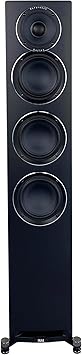 ELAC Uni-Fi Reference 3-Way 5-1/4" Floor Standing Speaker, Oak or Walnut Tower Speakers for Home Theater and Stereo System, Black Baffle with Walnut Sides - Single Speaker