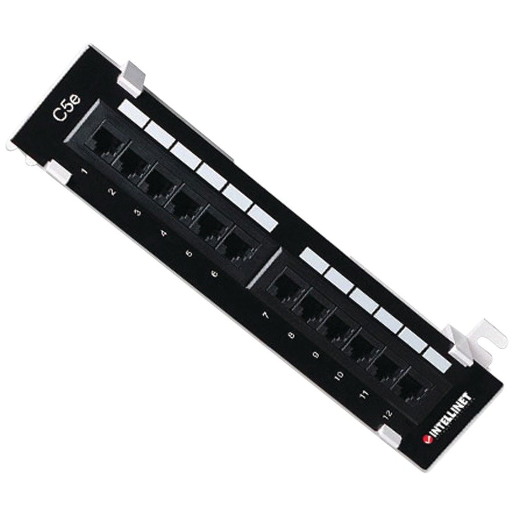 INTELLINET 162470 CAT-5E UTP Wall-Mount Patch Panel, 12 Port Computers, Electronics, Office Supplies, Computing