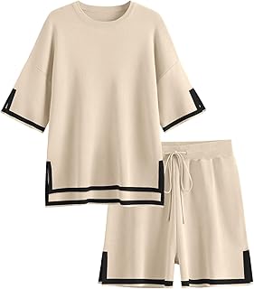 2 Piece Sets for Women Summer 2026 Two Piece Matching Lounge Sets Short Casual Outfits Cute Vacation Clothes