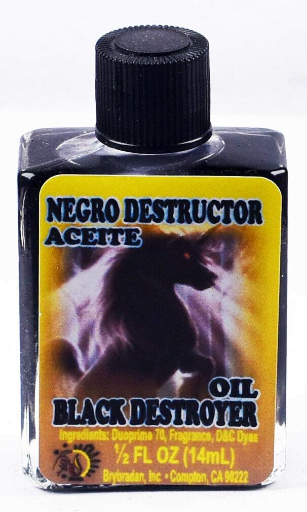 6 Pieces BRYBRADAN Black Destroyer Spiritual Oil Negro Destructor ACEITE ESPIRITUAL -1/2 FL OZ 14.7ML