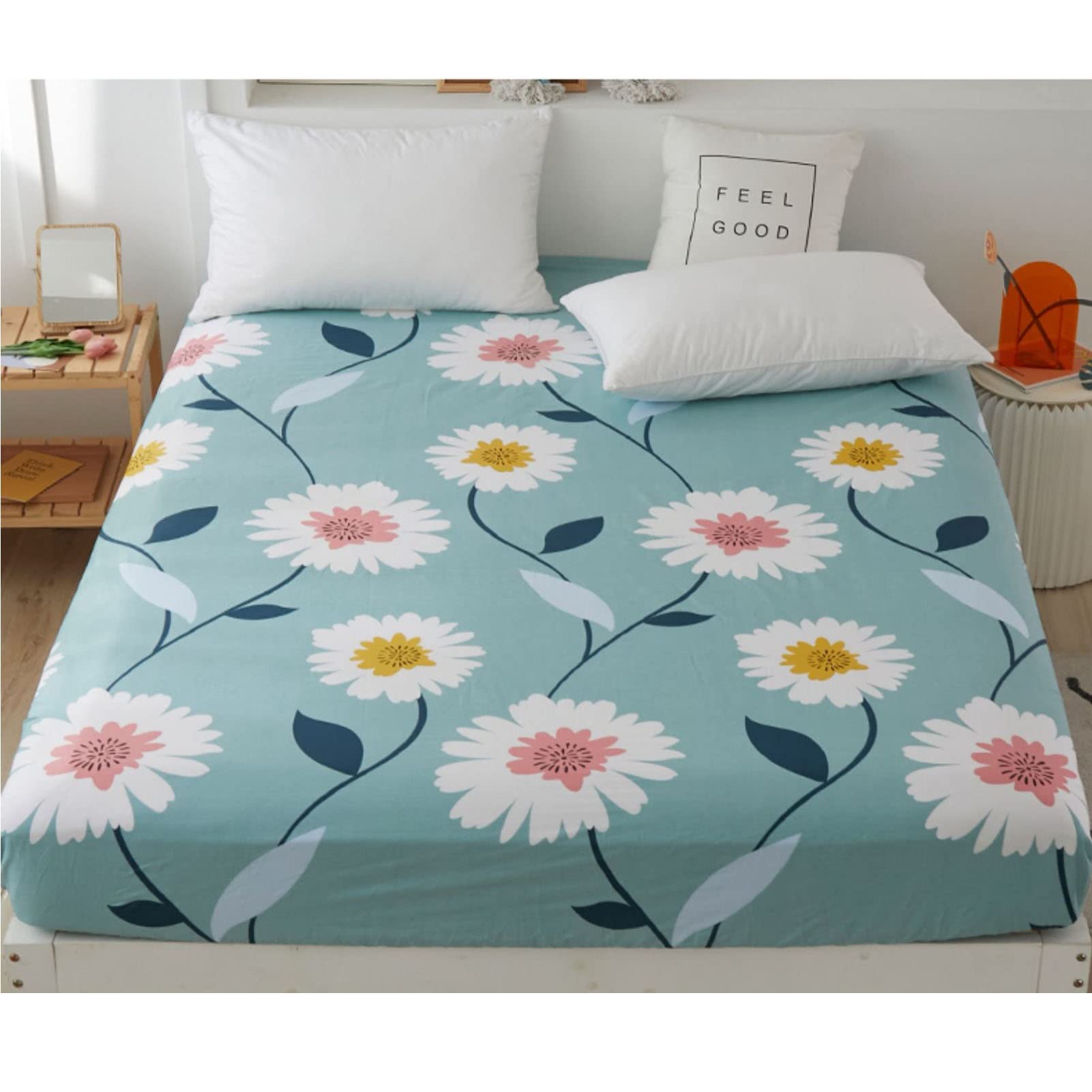 Drap de lit en microfibre supérieure 180x200 texturée et résistante pour matelas deux places