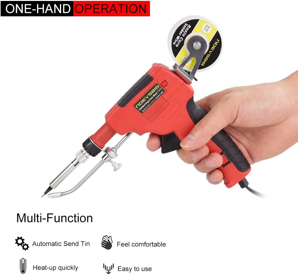 Soldering Iron Kit,60W Automatic Soldering Gun with Ceramic Heater, Soldering Gun Kit Includes Solder Gun,5PCS Soldering Tips, Desoldering Pump, 2 Tweezers, Soldering Wires for Repairs, Home DIY