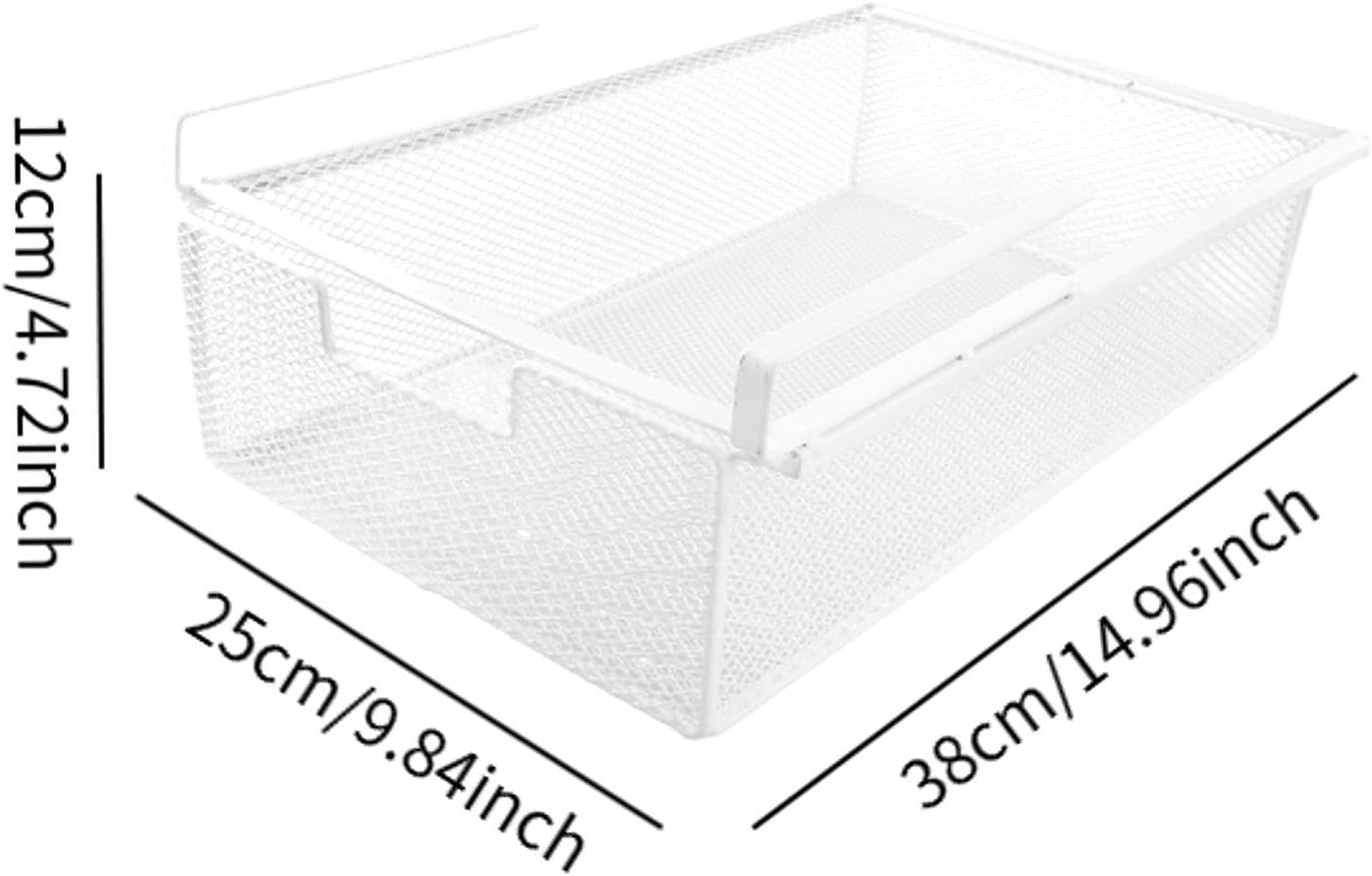Desktop Organizer with Hanging Drawer and Slide Out Functionality, White