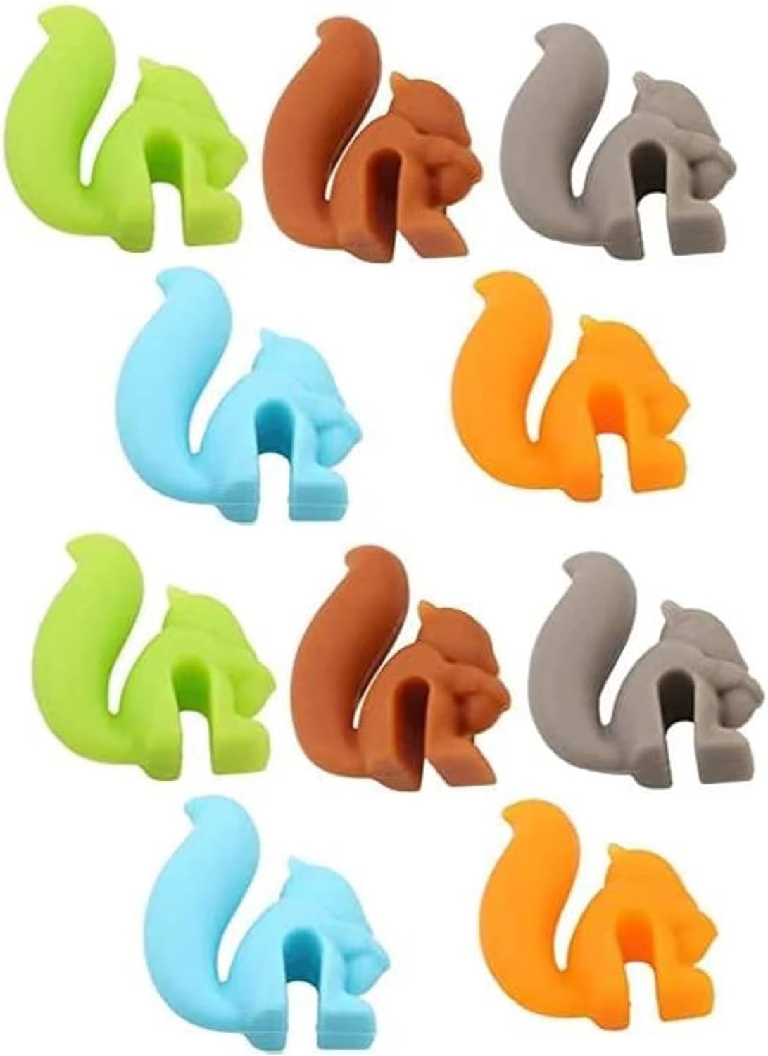 10 pcs Cute Squirrel Shape Silicone Tea Bag Holder Cup,Tea