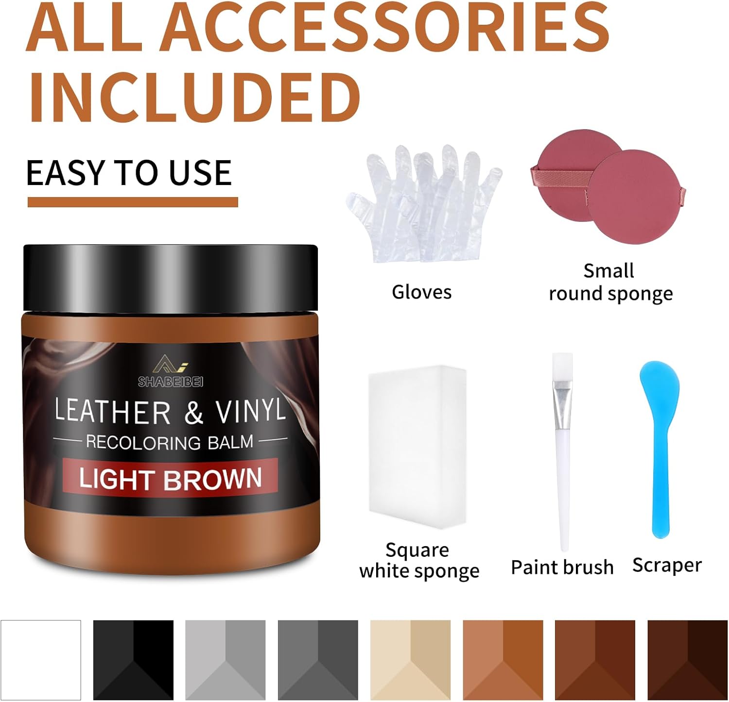 Leather Recoloring Balm with 100ml Mink Oil, Light Brown Leather Repair Kit and Scratch Remover for Furniture, Car Seats, Sofas, Dye & Restorer for Couches, Vinyl, PU, Faux - Image 6