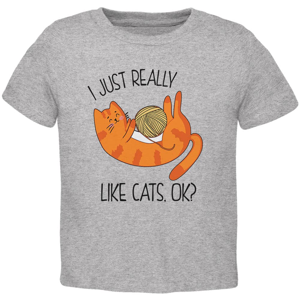 I Just Really Like Cats Ok Cute Toddler T Shirt Heather Toddler Size 5/6