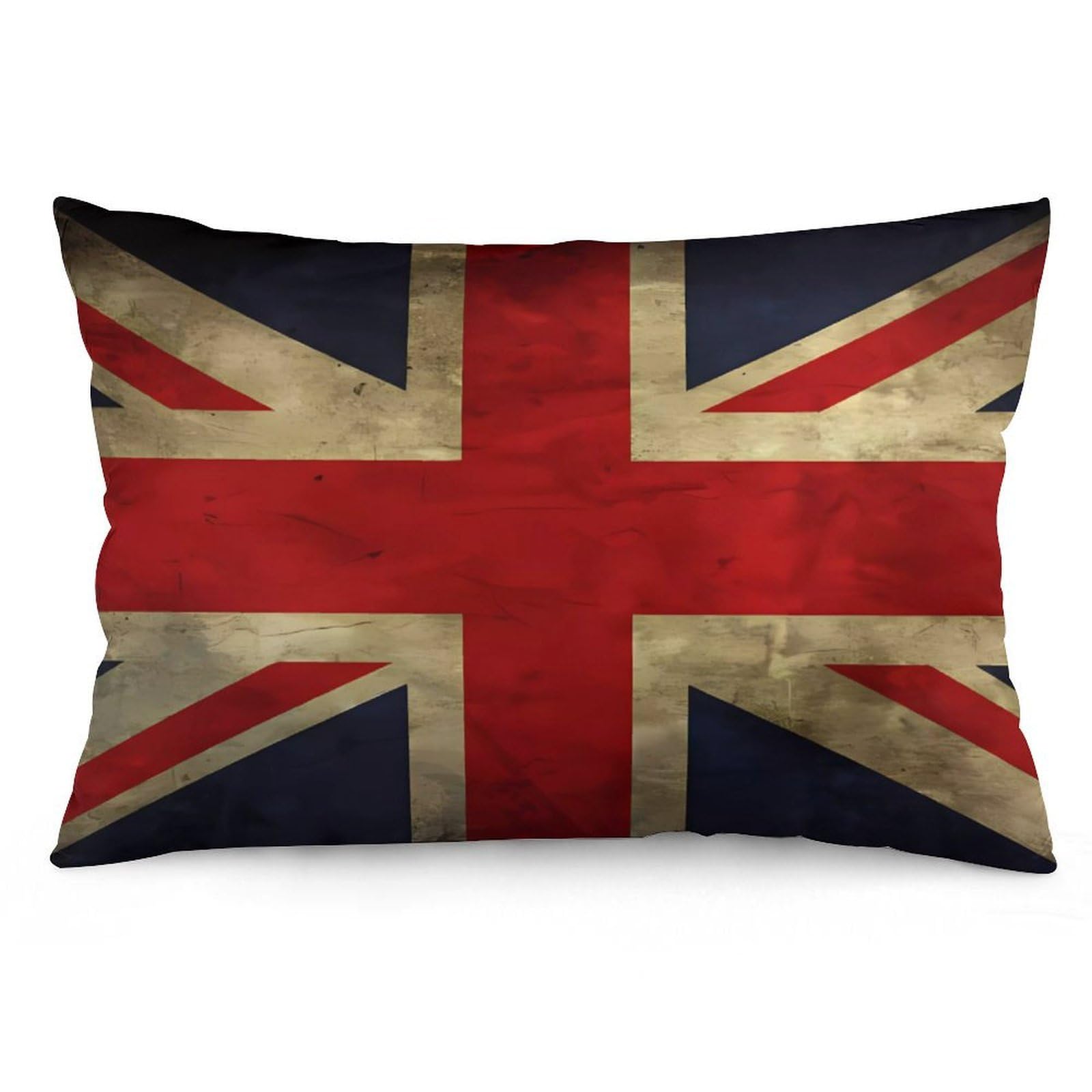 FodPand Decorative Throw Pillow Covers 12x20 Short Plush British Flag Body Pillowcase Cushion Cases with Invisible Zipper Rectangle Lumbar Pillow Shells for Sofa Couch Chair Bed Home Decor