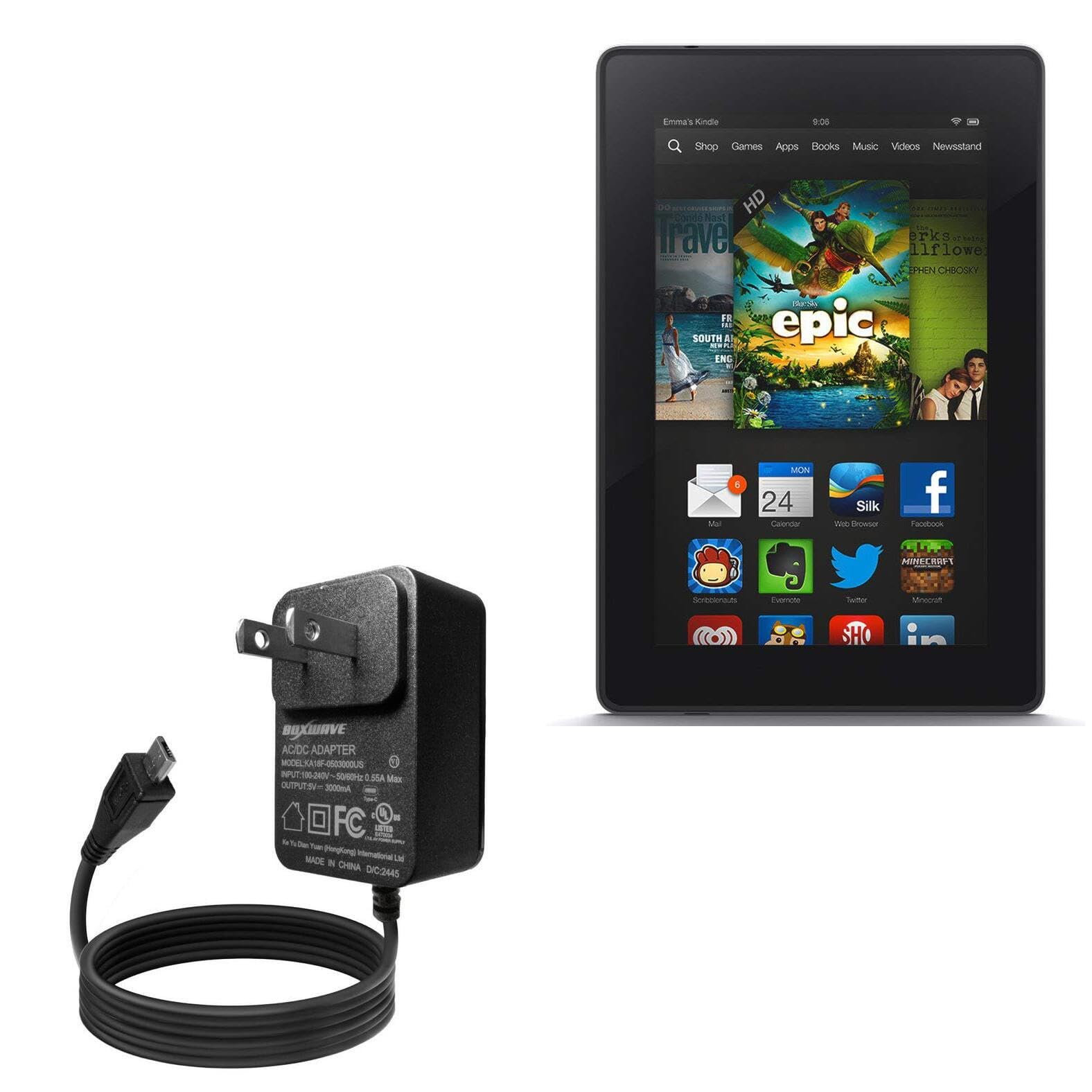 BoxWave Charger Compatible with Kindle Fire (1st Gen 2011) - Wall Charger Direct (15W), Rapid Charge Your Device with Built-in 6ft Cable