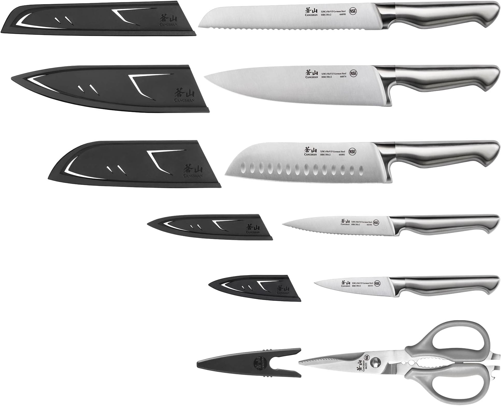 Sanford Series 65510 German Steel 6-Piece Knife Set with Sheaths