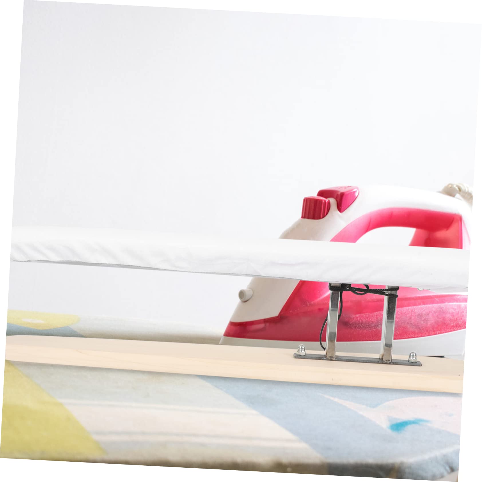 Mikinona Tabla de Planchar de Madera Almohadilla de Color Claro para Ropa, Soporte Compacto y Diseño Razonable para Uso Doméstico y Prendas Delicadas