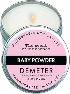 DEMETER Baby Powder Soy Candle, Scented Candles with Unique Fragrance, Perfect for Aromatherapy and Home Decor, Cute Candles for Travel and More