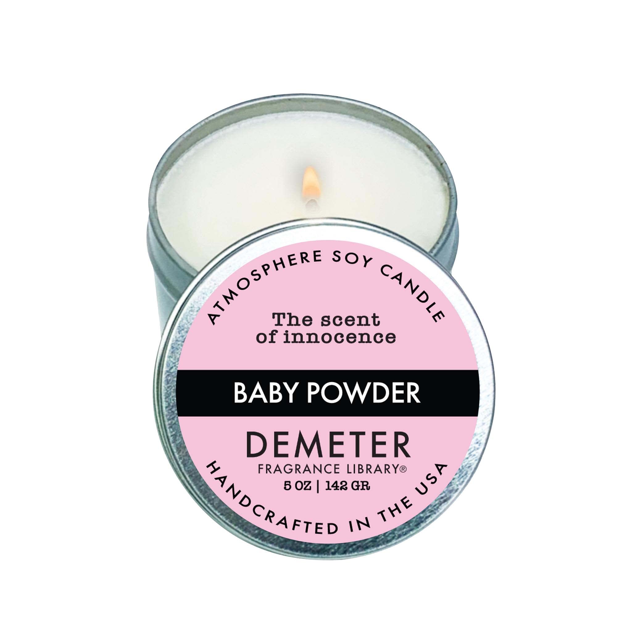 DEMETER Baby Powder Soy Candle, Scented Candles with Unique Fragrance, Perfect for Aromatherapy and Home Decor, Cute Candles for Travel and More