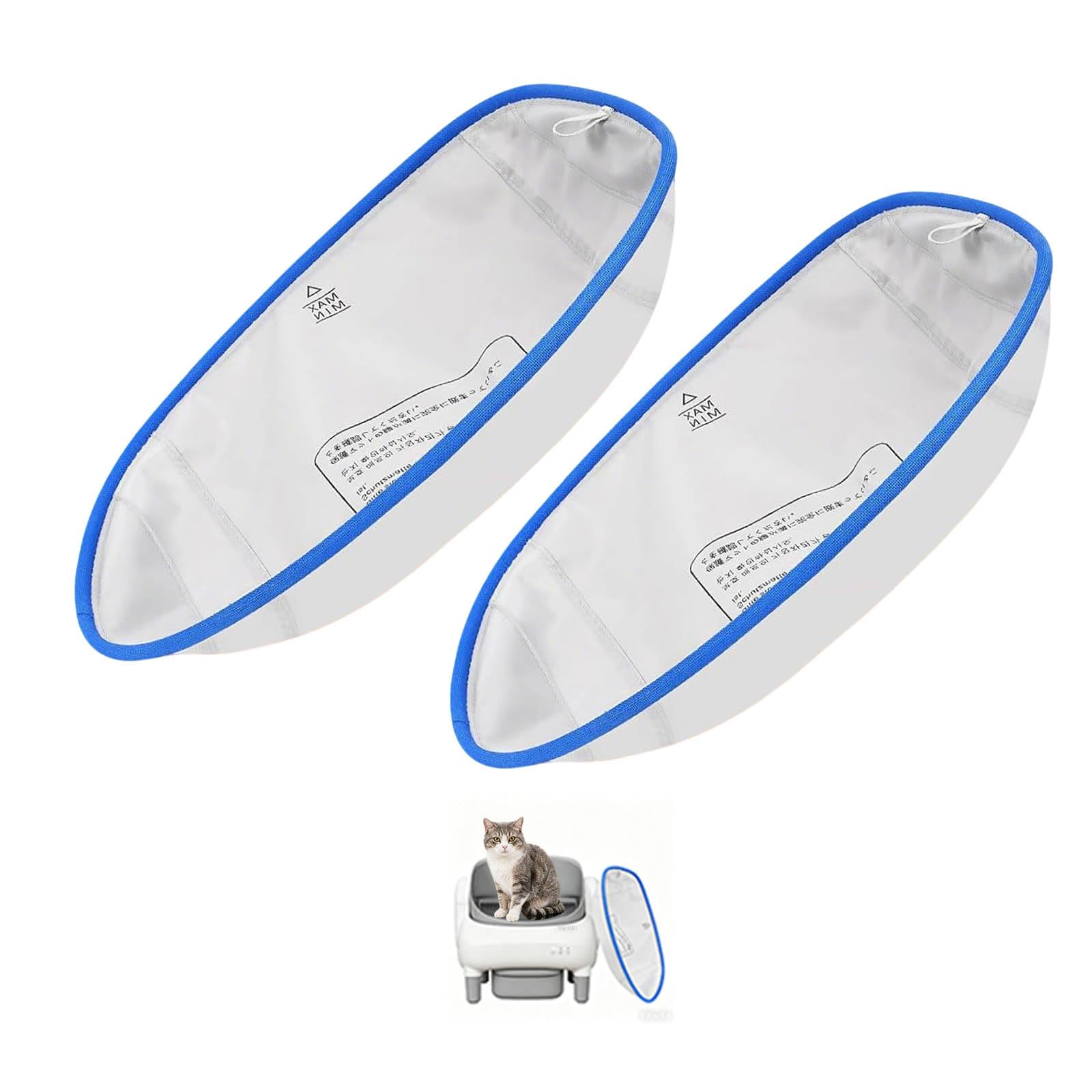Open-top self-cleaning litter tray liner, leak-proof waterproof pad set, replacement accessory for automatic boxes, 2-pack