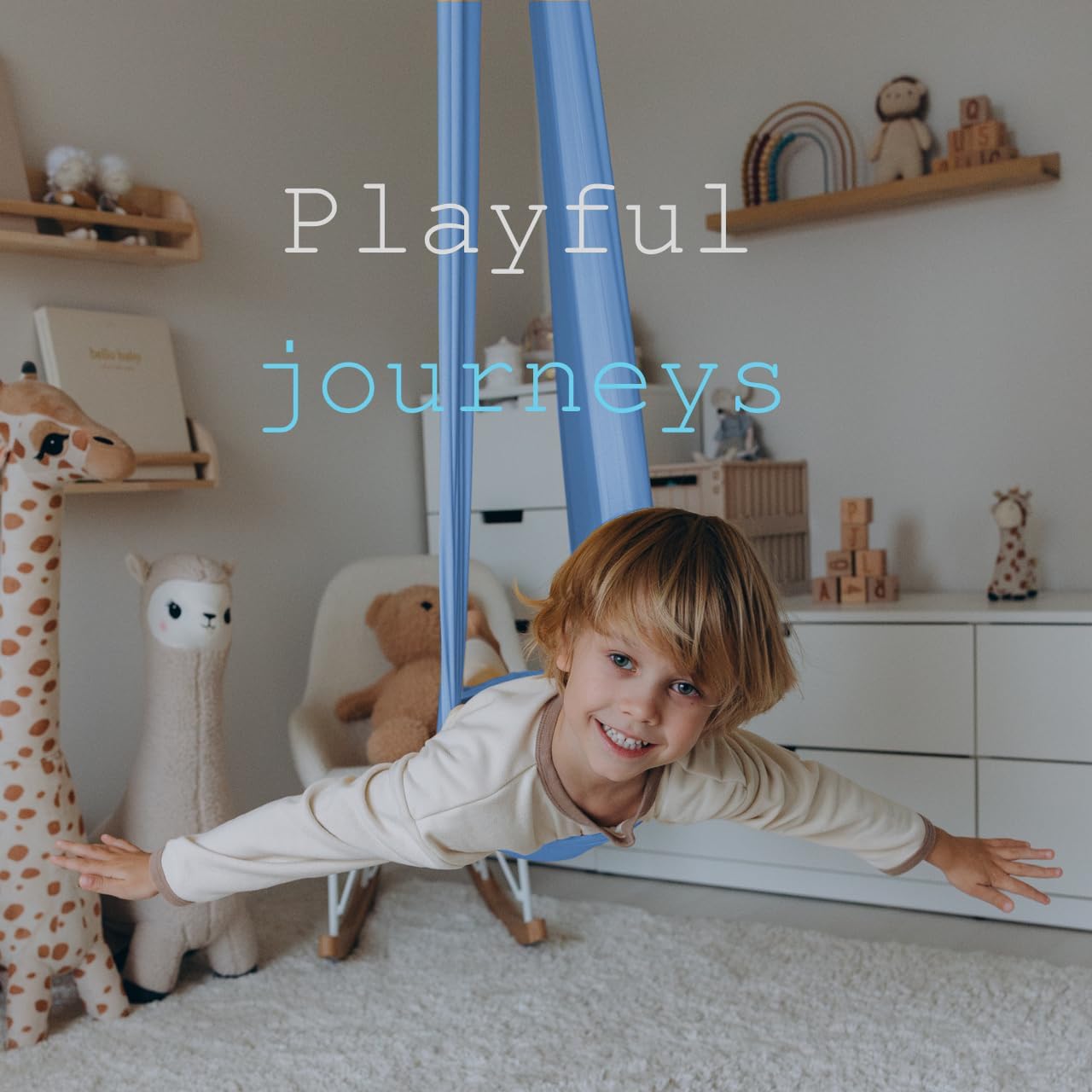 Sensory Swing Indoor & Outdoor - Cotton Spandex Polyester Unique Composition | Kid Swing - Kids Hammock | 59"x59" Swing | Therapy Swing for Kid and Adult Holds Up to 300lbs | Kids Swing - Image 9