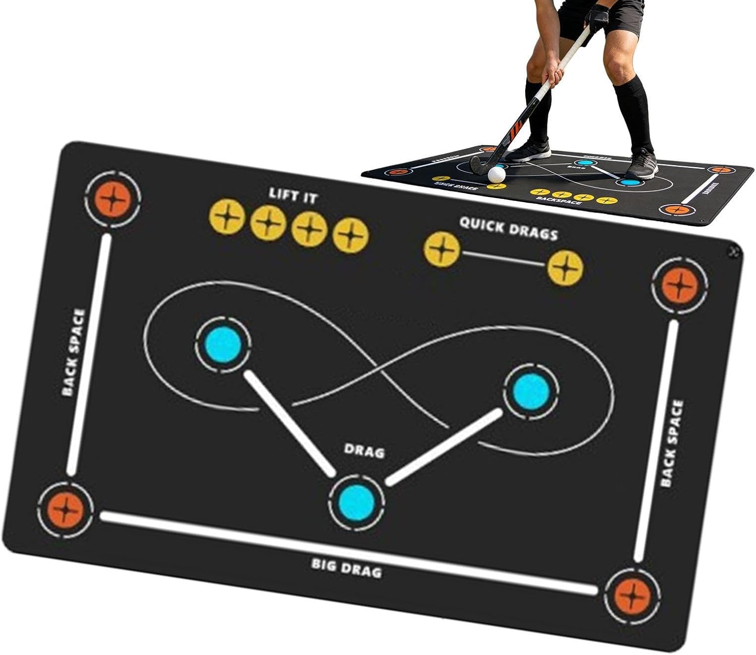 Football Training Mat,80 * 120cm Anti-Slip Silent Agility Pad - Hockey Practice Equipment - for Indoor Outdoor Gym Field Playground Floor Teenagers Kids Boys Girls