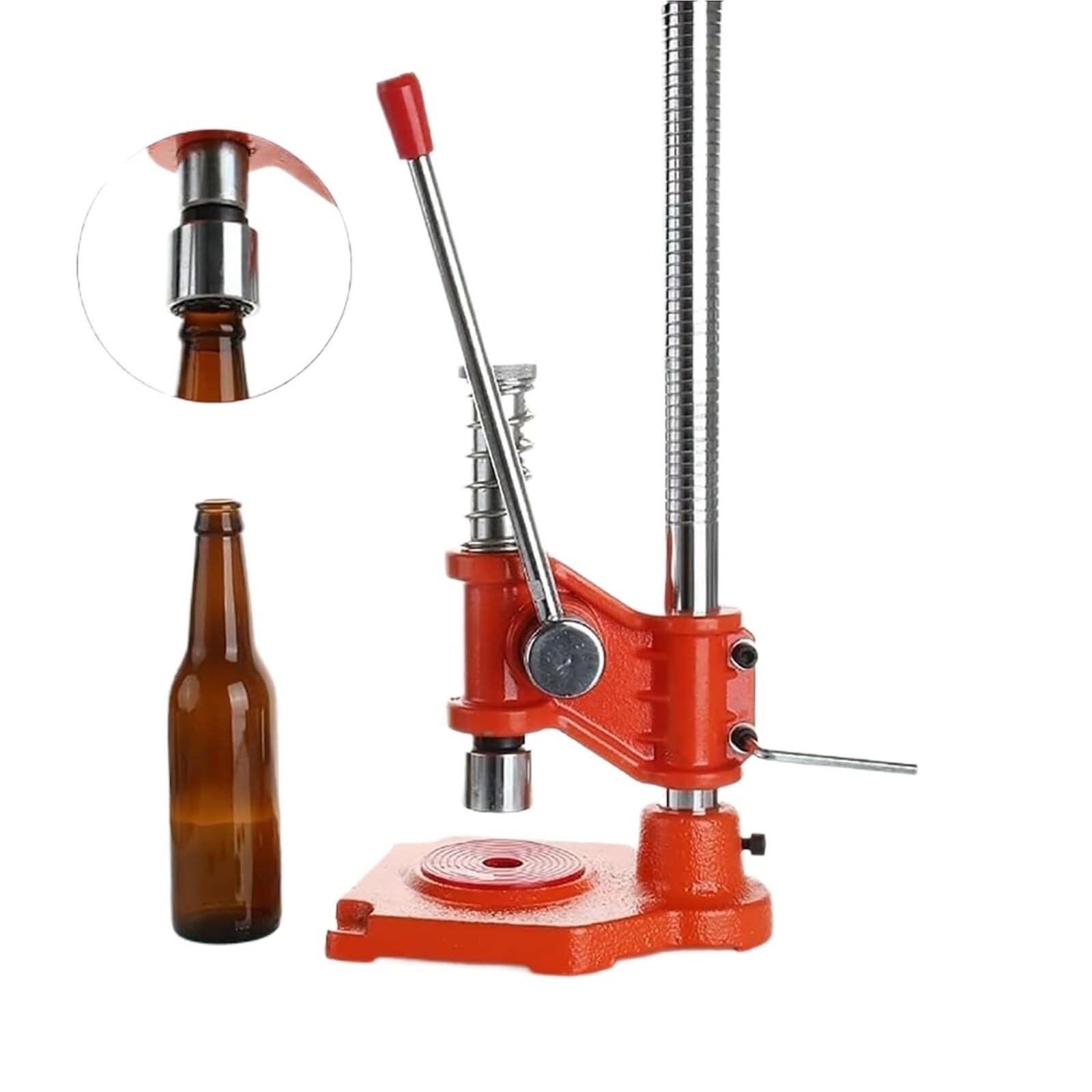 bier brauen set Manuelle Verschließmaschine, Werkzeug für Verschließen von Bierflaschen mit rutschfester Basis, Verschlüsse für selbst gebrautes Bier und alkoholfreie Flaschenverschlussmaschine