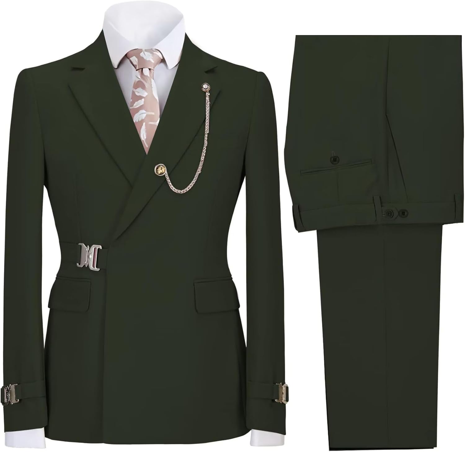 Netsky 2 Piece Slim Fit Suit Notch Lapel Formal Business Wedding Prom Groomsmen Tuxedo Suits for Men