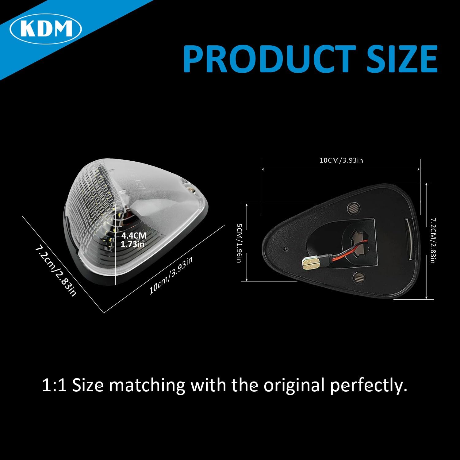 KDM Clear Lens Led Cab Roof Top Marker Lights assembly Fit for 1999-2016 Ford F250 F350 F450 F550 F650 F750 E150 E250 E350 E450 Super Duty,Mounted Running Clearance Bright White,5Pcs Pack