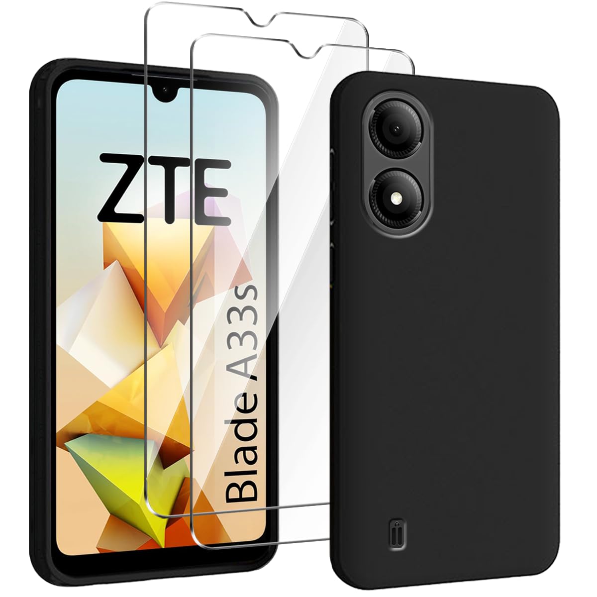 Coque Pour ZTE Blade A33s 6.30 Pouce En Verre Trempé, Transparent