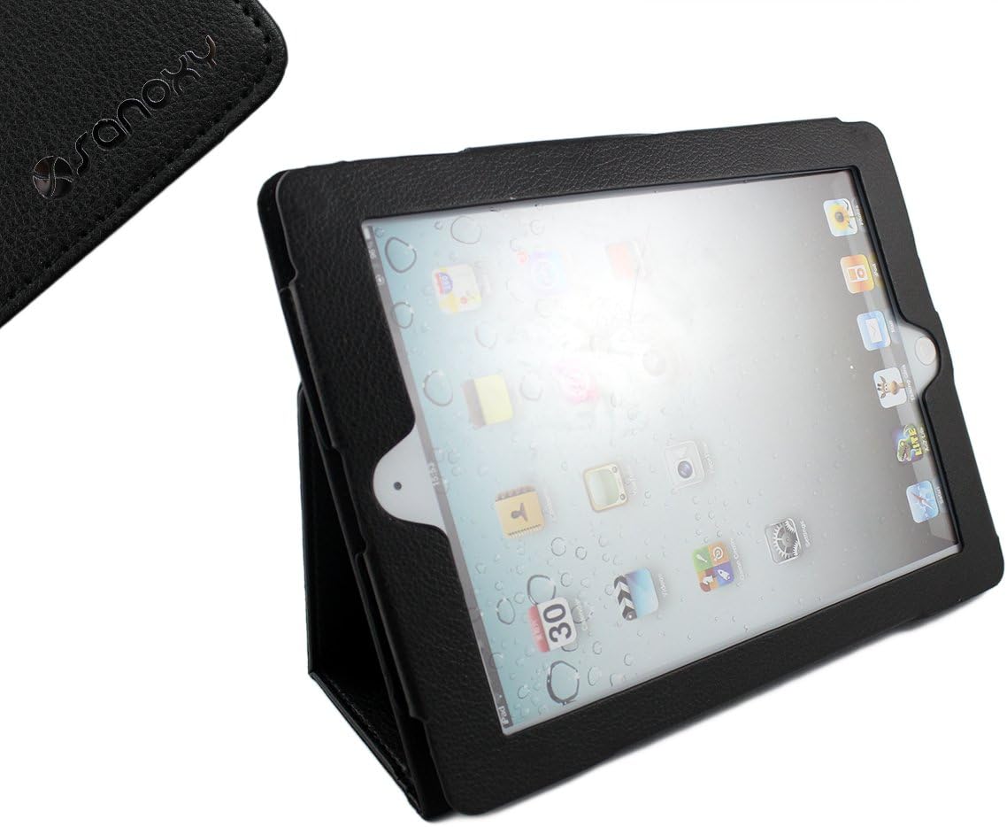 SANOXY IPAD 2/3/4 Vegan PU Leather Case With Stand for Apple IPAD 2/3/4 (Black)