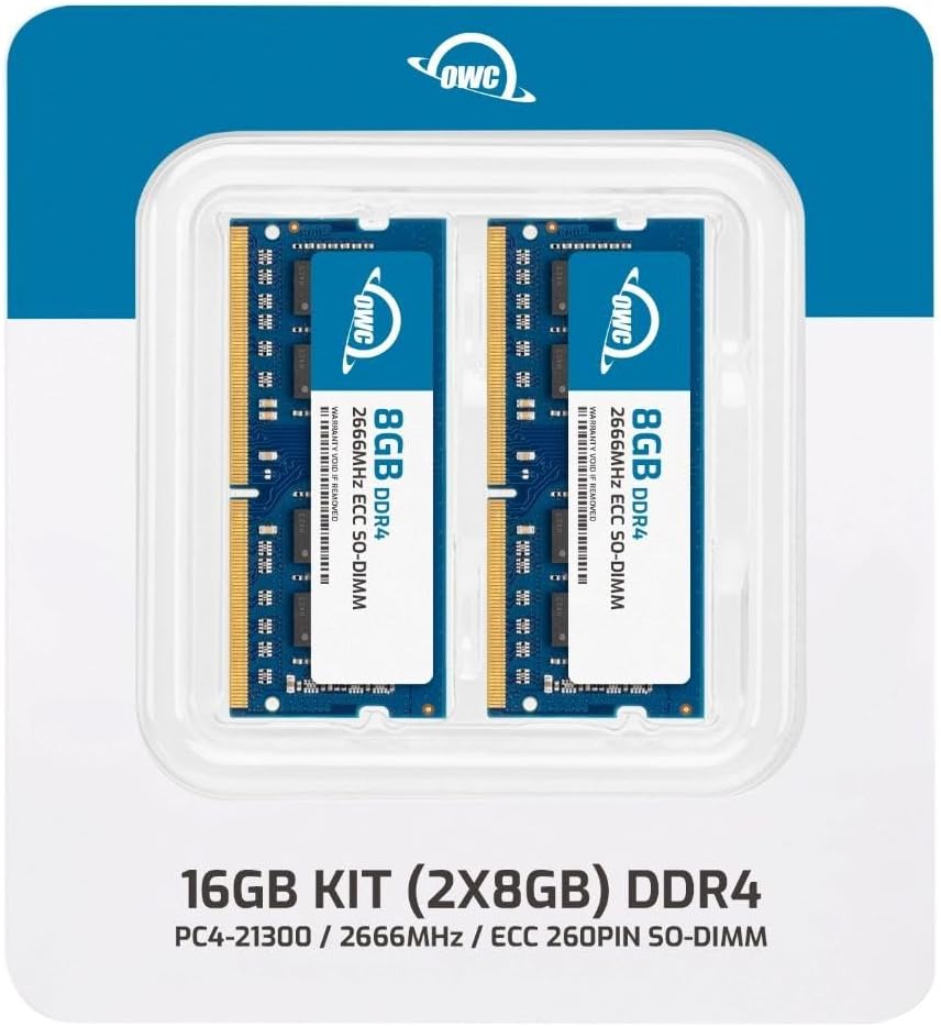 OWC 16GB (2x8GB) DDR4 2666MHz PC4-21300 CL19 1RX8 ECC Unbuffered SODIMM 1.2V 260-pin Memory RAM