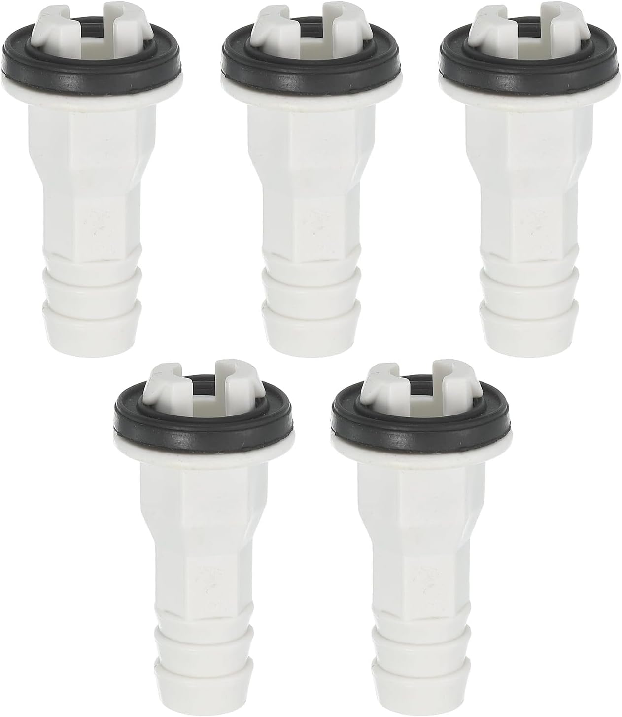uxcell 5Pcs Air Conditioner Drain Hose Connectors Elbow Fitting with Rubber Rings for Mini-Split Units and Window AC Unit 15mm, White