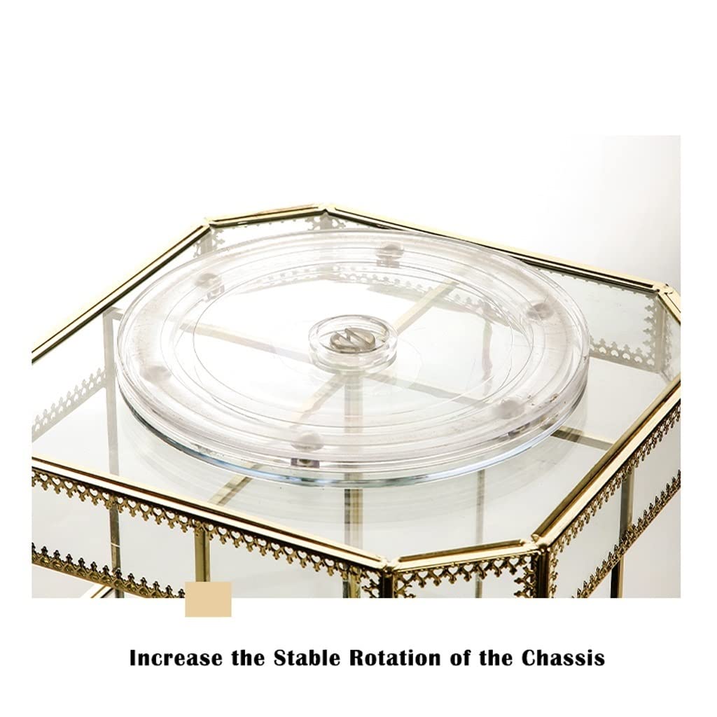 Organizador Maquillaje Caja de Almacenamiento cosmético Giratorio 360 ​​° Cuidado la Piel Vidrio Vanity