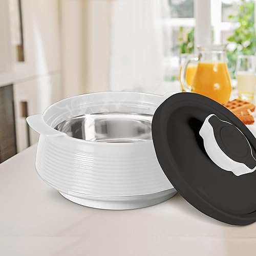 Miniatura 4 de Milton Cacerola para comida caliente, olla caliente de acero inoxidable con aislamiento de doble pared interior con tapa, caja para servir comida