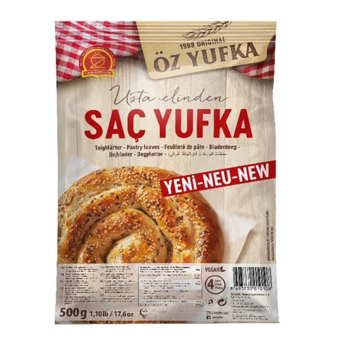 Öz Yufka Sac Yufka - Pasticceria fresca, sfoglie pasta filo 500 grammi + pufai