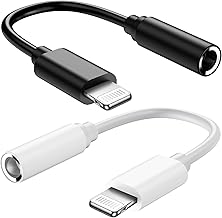 2Pack Apple MFi Certified Lightning to 3.5mm Headphone Jack Adapter,iPhone to 3.5 mm Earphone Aux Audio Converter Dongle Cable - Compatible with iPhone 14 13 12 11 Pro Max X XS Max XR 8 7 Plus