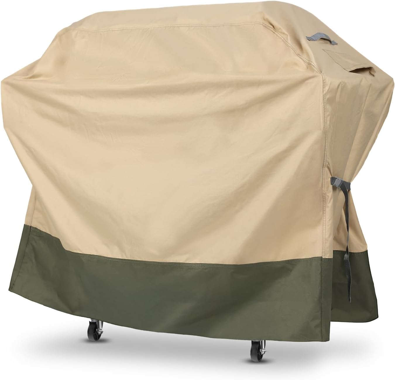 COWVIE Outdoor BBQ Grill Cover 52 Inch for 3-5 Burners Propane Grill, 600D Anti-UV and Waterproof Oxford Barbecue Cover with Attached Storage Bag and Adjustable Buckle Straps