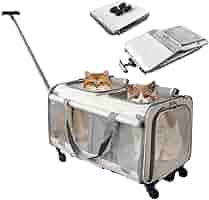 ペット キャリー キャスター カート 犬 猫　折りたたみ Amazon.co.jp: CHINSUKIDA 猫 キャリー キャスター付き 小型犬