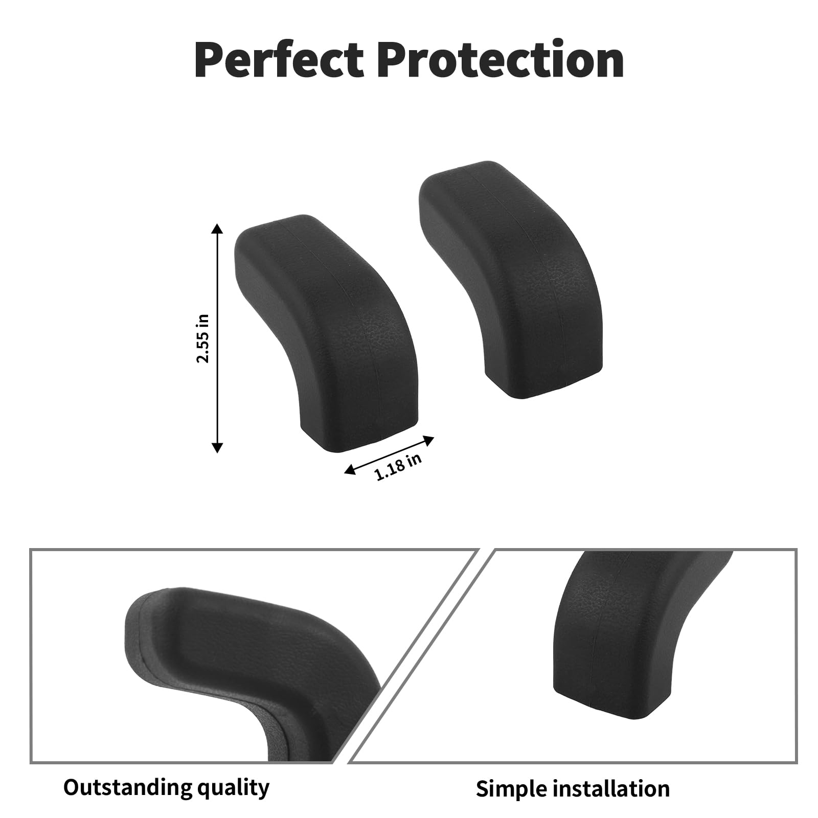 Rear Tow Hook Covers For Jeep Gladiator JT (2021-2025) - Black ABS Protection Caps (Pair) - View #6