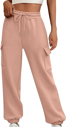 Pants for Women Summer Fall Cargo Lounge Pleated Flare Bell Bottom Paperbag Stra