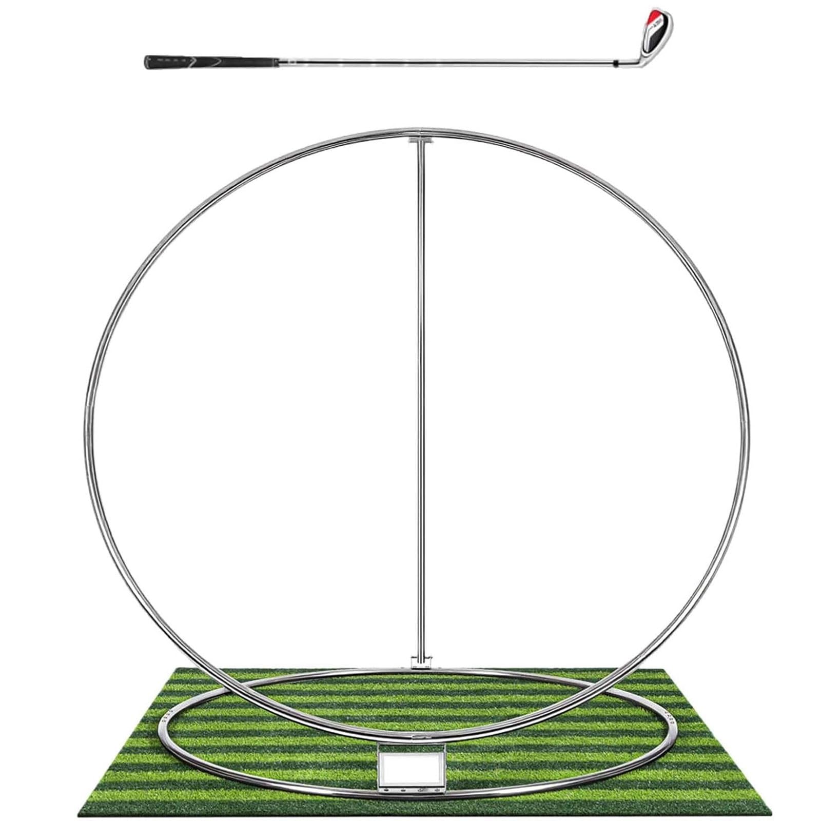 Trener do huśtawki golfowej, ze stali nierdzewnej, z 10 regulowanymi płaszczyznami, zawiera matę do postawienia 2 m i pierścienie do huśtawki golfowej do ćwiczeń wewnątrz i na zewnątrz