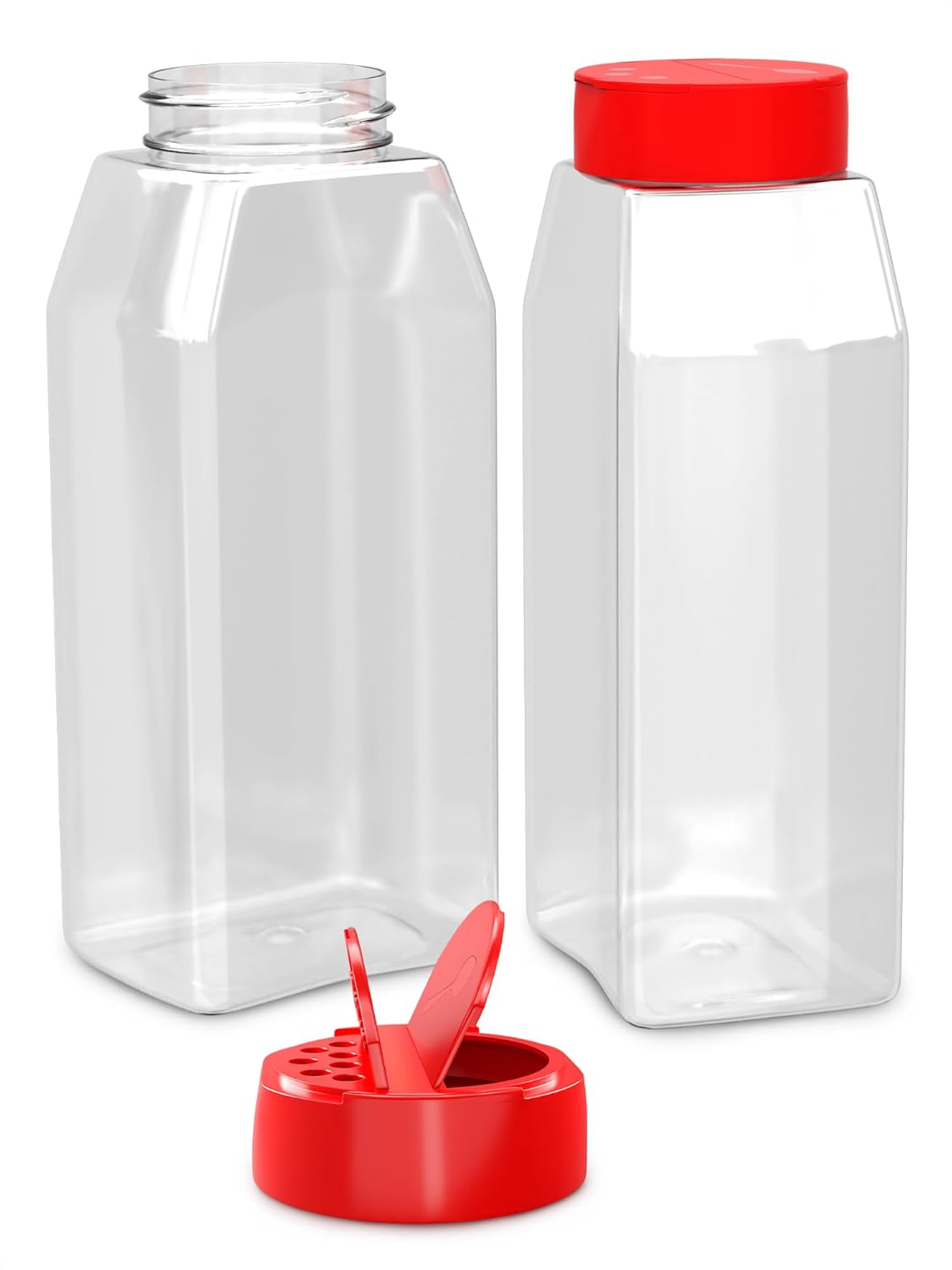 2 Pcs Large Seasoning Shaker – 32oz Large Seasoning Containers with Dual Shake Lids for Spices and Herbs, Transparent Design with Wide Mouth for Easy Filling, Durable Odor-Resistant Plastic Material