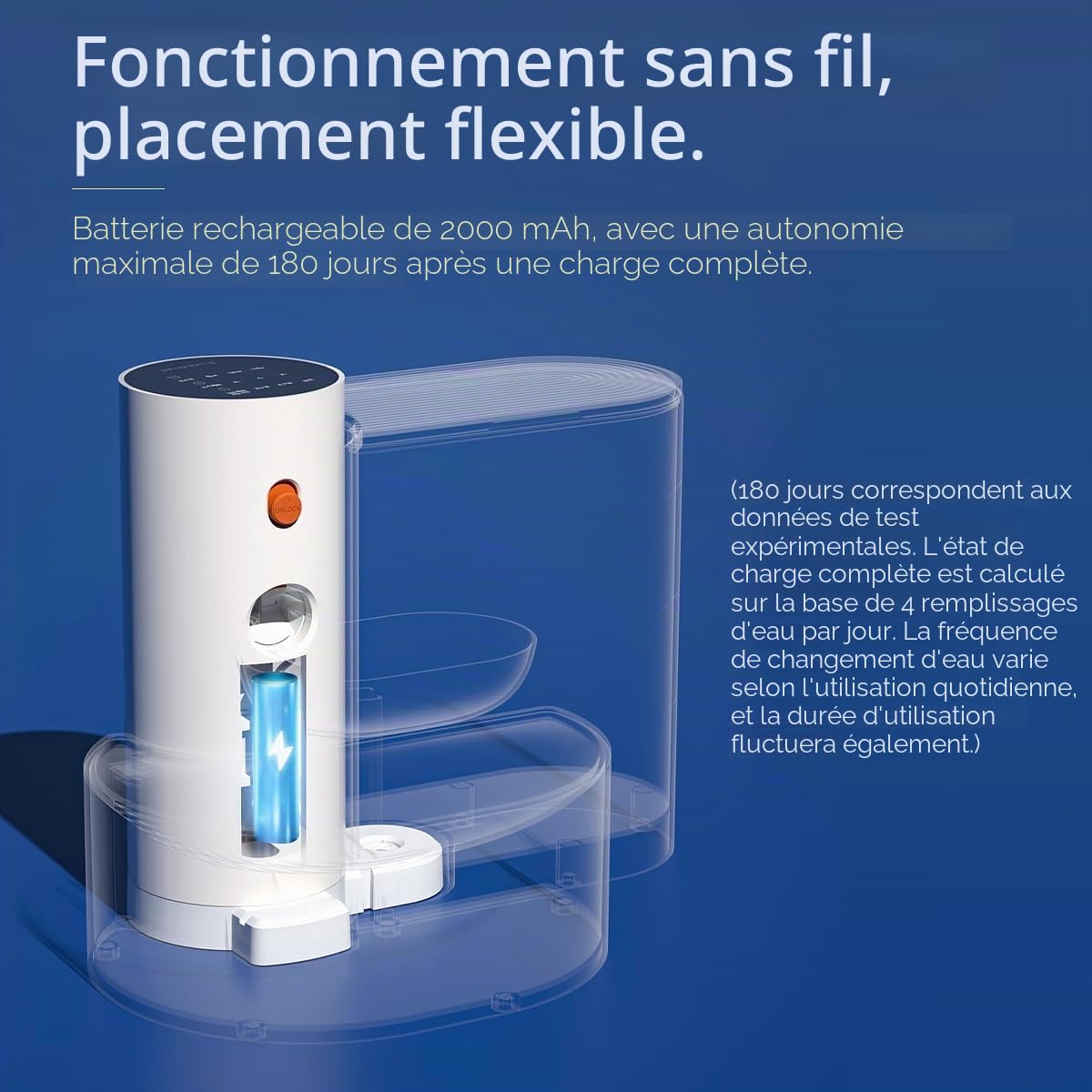 Distributeur d'eau automatique pour animaux de Compagnie, 3 L, Intelligent, Sans Filtre, Inclinaison de Remplissage Automatique, Séparation des Eaux Usées