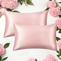 Conjunto de 2 fronhas de cetim de seda, tamanho padrão, com fecho de envelope, presentes adequados para pele e cabelo, para mulheres e homens, 50,8 cm x 76,2 cm, coral em pó