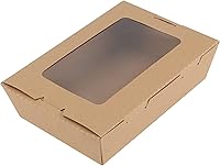 Vista 4 de SEUNMUK 30 cajas de comida marrón kraft de 40 onzas, contenedores desechables de papel kraft para llevar, recipientes de comida para llevar